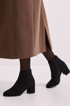 Bottines à Bout Rond et Talon Bloc Moyen Morgan Coupe Large