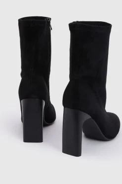 boohoo Bottines Chaussettes Extensibles À Talon< Bottes Mi-Hautes|Bottes
