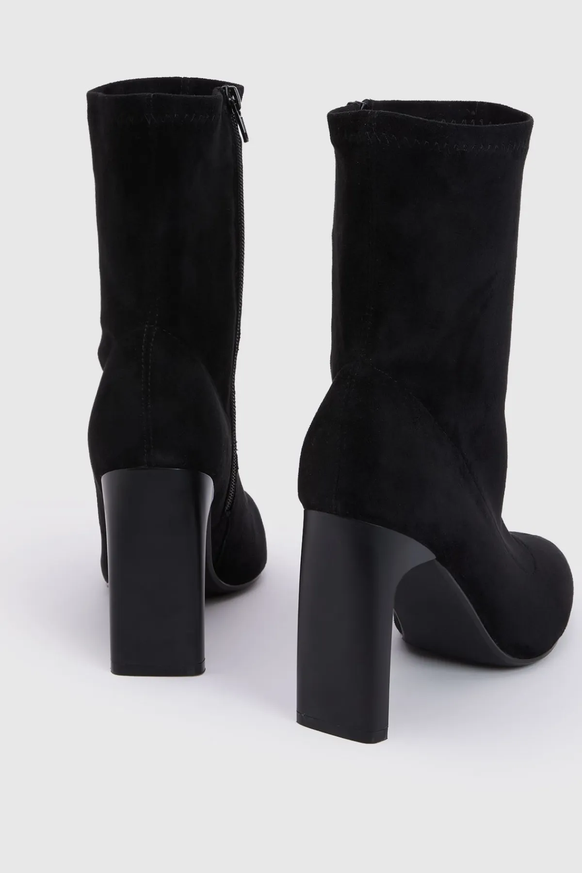 boohoo Bottines Chaussettes Extensibles À Talon< Bottes Mi-Hautes|Bottes