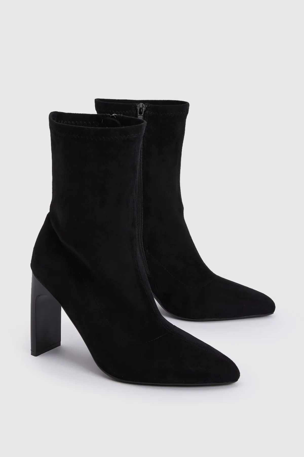 boohoo Bottines Chaussettes Extensibles À Talon< Bottes Mi-Hautes|Bottes