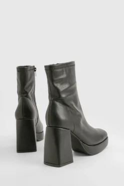 Bottines Chaussettes À Plateforme Et Talon Bloc