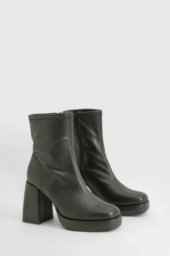Bottines Chaussettes À Plateforme Et Talon Bloc