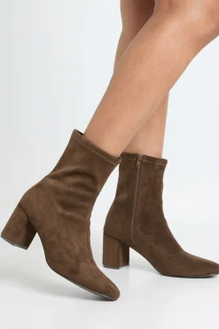 Bottines Chaussettes À Talon Bloc En Synthétique