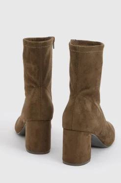 Bottines Chaussettes À Talon Bloc En Synthétique