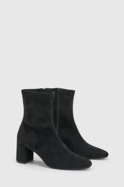 boohoo Bottines Chaussettes À Talon Bloc En Synthétique< Bottes|Bottes En Daim