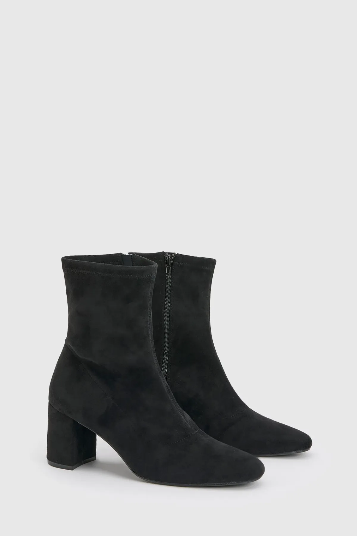 boohoo Bottines Chaussettes À Talon Bloc En Synthétique< Bottes|Bottes En Daim