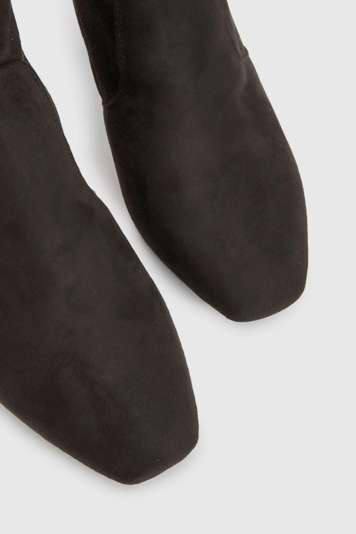 boohoo Bottines Chaussettes À Talon Bloc En Synthétique Coupe Large< Bottes|Bottes En Daim