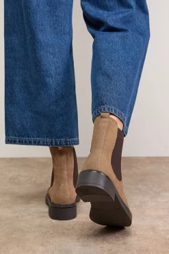 Oasis Bottines Chelsea Betty en Daim Véritable à Semelle Épaisse< Bottes|Bottes En Daim