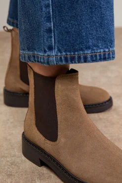 Oasis Bottines Chelsea Betty en Daim Véritable à Semelle Épaisse< Bottes|Bottes En Daim