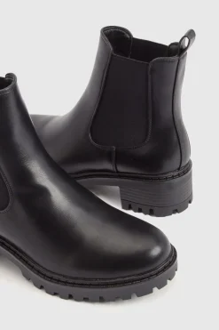 Bottines Chelsea à Détails Panneaux Épais