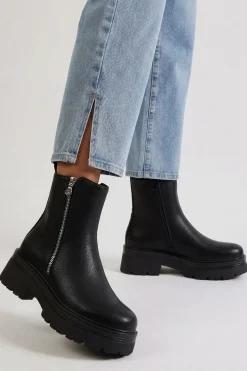Bottines Chelsea À Détail Zip Et Semelle Épaisse