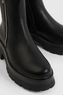 Bottines Chelsea À Détail Zip Et Semelle Épaisse