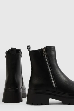 Bottines Chelsea À Détail Zip Et Semelle Épaisse