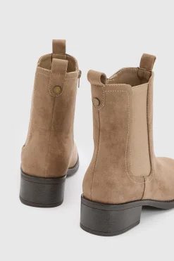 boohoo Bottines Chelsea En Synthétique Avec Détail Patte< Bottes|Bottes En Daim