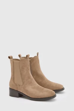boohoo Bottines Chelsea En Synthétique Avec Détail Patte< Bottes|Bottes En Daim