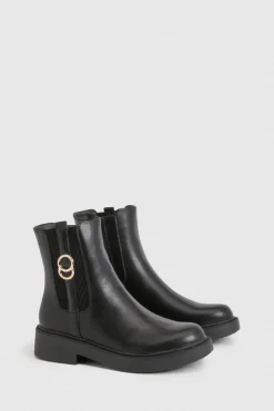 Bottines Chelsea Épaisses avec Détail Boucle