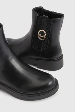 Bottines Chelsea Épaisses avec Détail Boucle