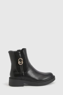 Bottines Chelsea Épaisses avec Détail Boucle