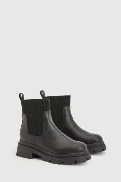 boohoo Bottines Chelsea À Semelle Crantée< Bottes|Bottes Noires