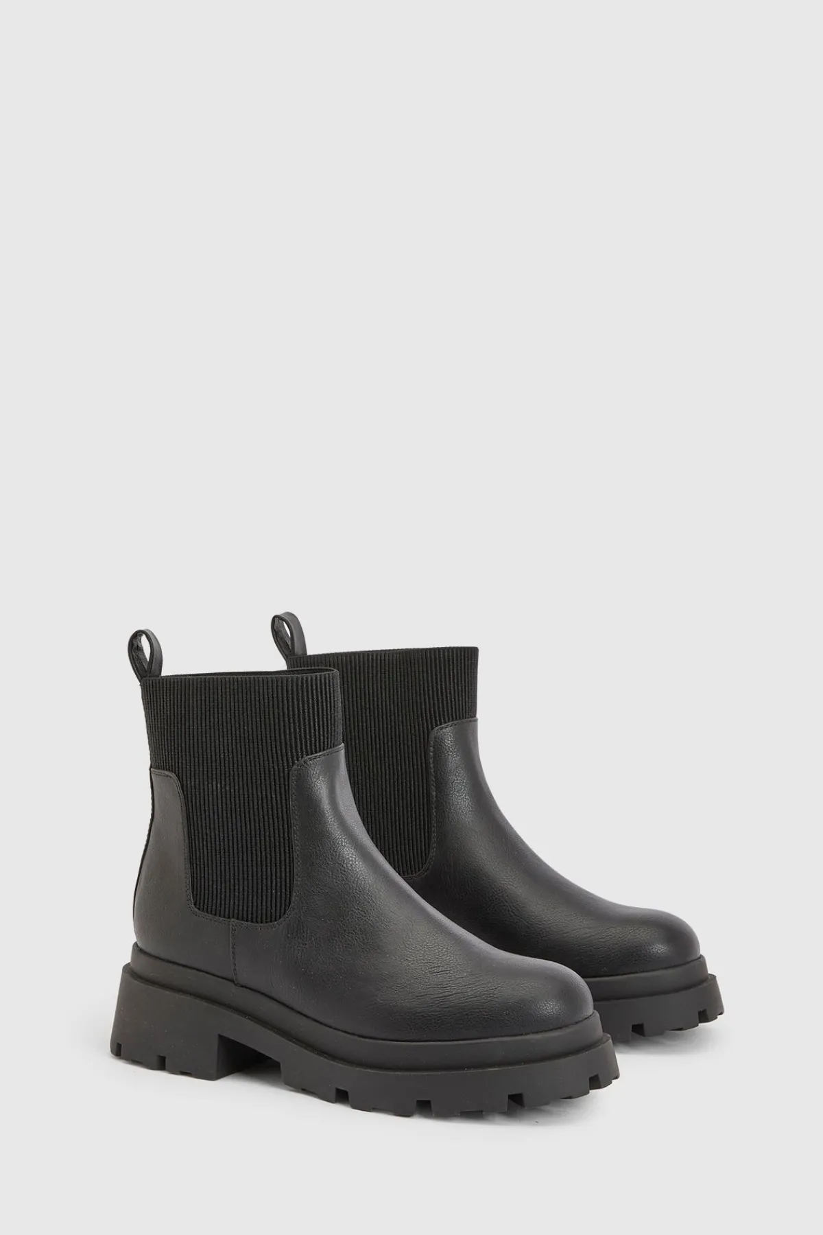 boohoo Bottines Chelsea À Semelle Crantée< Bottes|Bottes Noires