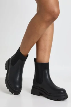boohoo Bottines Chelsea À Semelle Crantée< Bottes|Bottes Noires