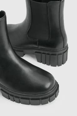 Bottines Chelsea À Semelle Épaisse Coupe Large