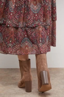 Oasis Bottines Chelsea à Talon Bloc Haut Maria Coupe Large en Daim Synthétique à Bout Pointu< Bottes Mi-Hautes|Bottines Chelsea