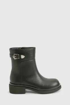 boohoo Bottines Chunky à Détails Boucles Coupe Large< Bottes Mi-Hautes|Bottines Chelsea