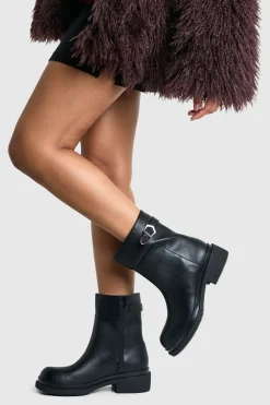 boohoo Bottines Chunky à Détails Boucles Coupe Large< Bottes Mi-Hautes|Bottines Chelsea