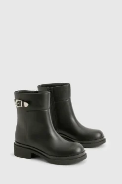 boohoo Bottines Chunky à Détails Boucles Coupe Large< Bottes Mi-Hautes|Bottines Chelsea