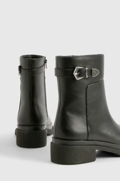 boohoo Bottines Chunky à Détails Boucles Coupe Large< Bottes Mi-Hautes|Bottines Chelsea