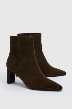 Bottines À Petit Talon En Synthétique