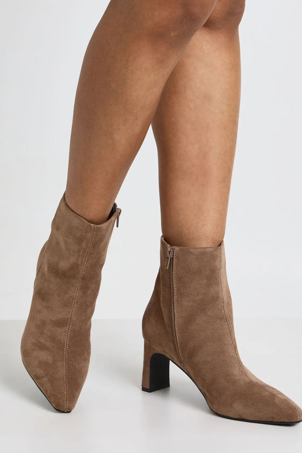 Bottines À Petit Talon En Synthétique