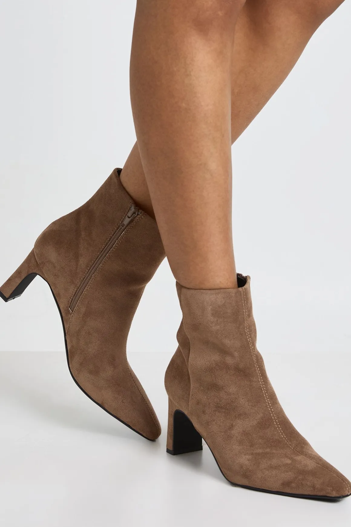 Bottines À Petit Talon En Synthétique