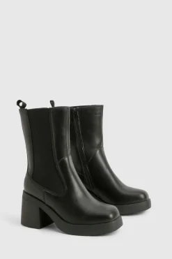 boohoo Bottines plateformes - Pointure large< Looks De Rentrée|Bottes Noires
