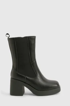 boohoo Bottines plateformes - Pointure large< Looks De Rentrée|Bottes Noires
