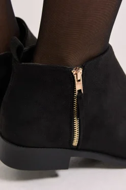 Dorothy Perkins Bottines Plates à Fermeture Éclair Latérale Maddy Coupe Large< Bottines|Bottes Noires
