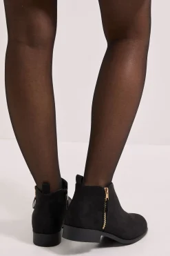 Dorothy Perkins Bottines Plates à Fermeture Éclair Latérale Maddy Coupe Large< Bottines|Bottes Noires