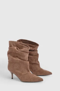 boohoo Bottines Plissées À Effet Slouchy< Bottines|Bottes Mi-Hautes