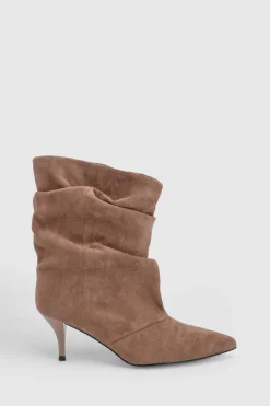 boohoo Bottines Plissées À Effet Slouchy< Bottines|Bottes Mi-Hautes