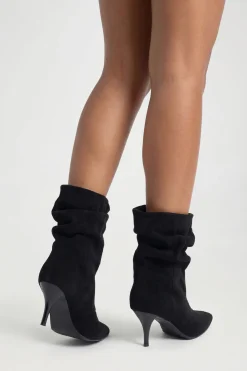 Bottines Plissées À Effet Slouchy