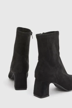 boohoo Bottines À Talon Bloc Bas En Synthétique< Bottes Mi-Hautes|Bottes