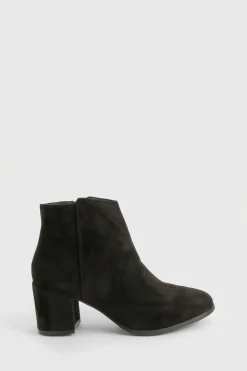 Bottines À Talon Bloc Bas En Synthétique Coupe Large