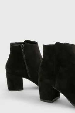 Bottines À Talon Bloc Bas En Synthétique Coupe Large