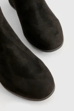 Bottines À Talon Bloc Bas En Synthétique Coupe Large