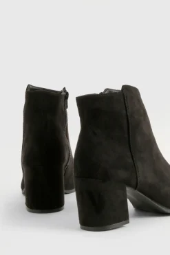 Bottines À Talon Bloc Bas En Synthétique Coupe Large
