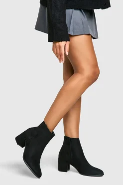 Bottines À Talon Bloc En Synthétique