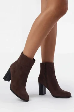 Bottines À Talon Bloc Haut En Synthétique