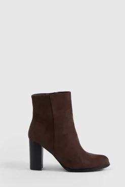 Bottines À Talon Bloc Haut En Synthétique