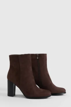 Bottines À Talon Bloc Haut En Synthétique